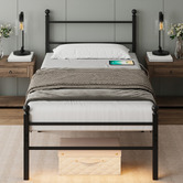 Cassington Home Braulio Bed with LED &amp; Charging Station