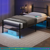 Cassington Home Braulio Bed with LED &amp; Charging Station