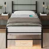 Cassington Home Braulio Bed with LED &amp; Charging Station