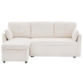 Cassington Home Fontana 3 Seater Single Corduroy Sofa Bed with Reversible Chaise