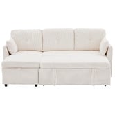 Cassington Home Fontana 3 Seater Single Corduroy Sofa Bed with Reversible Chaise