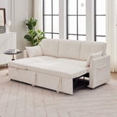 Cassington Home Fontana 3 Seater Single Corduroy Sofa Bed with Reversible Chaise