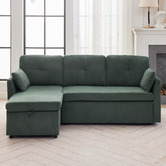 Cassington Home Fontana 3 Seater Single Corduroy Sofa Bed with Reversible Chaise