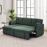 Cassington Home Fontana 3 Seater Single Corduroy Sofa Bed with Reversible Chaise