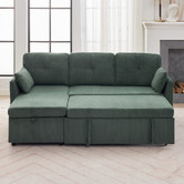 Cassington Home Fontana 3 Seater Single Corduroy Sofa Bed with Reversible Chaise