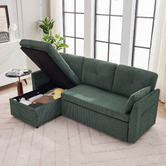 Cassington Home Fontana 3 Seater Single Corduroy Sofa Bed with Reversible Chaise