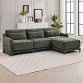 Cassington Home Felicie 4 Seater Chenille Sofa &amp; Ottoman Set