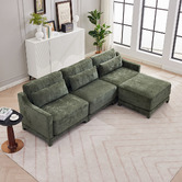 Cassington Home Felicie 4 Seater Chenille Sofa &amp; Ottoman Set