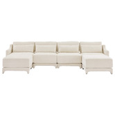 Cassington Home Felicie 4 Seater Chenille Modular Sofa &amp; Ottoman Set