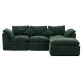 Cassington Home Fiona 3 Seater Chenille Sofa &amp; Ottoman Set
