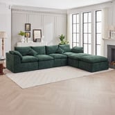 Cassington Home Fiona 4 Seater Chenille Modular Sofa &amp; Ottoman Set