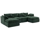 Cassington Home Fiona 4 Seater Chenille Modular Sofa &amp; Ottoman Set