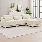 Cassington Home Felicie 4 Seater Chenille Sofa &amp; Ottoman Set