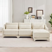 Cassington Home Felicie 4 Seater Chenille Sofa &amp; Ottoman Set