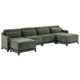 Cassington Home Felicie 4 Seater Chenille Modular Sofa &amp; Ottoman Set