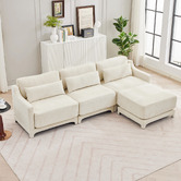 Cassington Home Felicie 4 Seater Chenille Sofa &amp; Ottoman Set