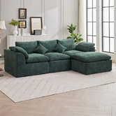 Cassington Home Fiona 3 Seater Chenille Sofa &amp; Ottoman Set