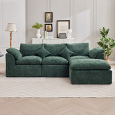 Cassington Home Fiona 3 Seater Chenille Sofa &amp; Ottoman Set