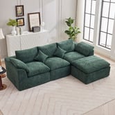 Cassington Home Fiona 3 Seater Chenille Sofa &amp; Ottoman Set