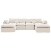 Cassington Home Fiona 4 Seater Chenille Modular Sofa &amp; Ottoman Set