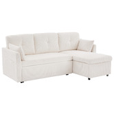 Cassington Home Fontana 3 Seater Single Corduroy Sofa Bed with Reversible Chaise