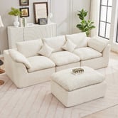 Cassington Home Fiona 3 Seater Chenille Sofa &amp; Ottoman Set