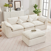 Cassington Home Fiona 4 Seater Chenille Sofa &amp; Ottoman Set