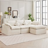 Cassington Home Fiona 3 Seater Chenille Sofa &amp; Ottoman Set