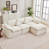 Cassington Home Fiona 3 Seater Chenille Sofa &amp; Ottoman Set