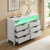 Cassington Home Miggy 6 Drawer Chest with LED &amp; Charging Station
