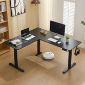 Cassington Home Nilfy Electric Sit &amp; Stand Corner Desk