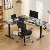 Cassington Home Nilfy Electric Sit &amp; Stand Corner Desk
