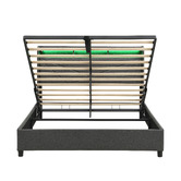 Cassington Home Winsted Upholstered Gas Lift Storage Bed with LED