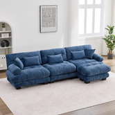 Cassington Home Rizalino 4 Seater Modular Sofa &amp; Ottoman Set