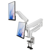 Cassington Home Harley Adjustable Dual Monitor Arm with Desk Clamp