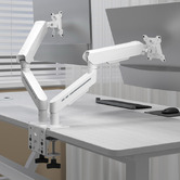 Cassington Home Harley Adjustable Dual Monitor Arm with Desk Clamp