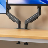 Cassington Home Harley Adjustable Dual Monitor Arm with Desk Clamp