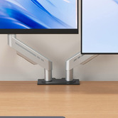 Cassington Home Harley Adjustable Dual Monitor Arm with Desk Clamp