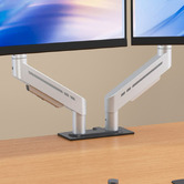 Cassington Home Harley Adjustable Dual Monitor Arm with Desk Clamp