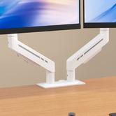 Cassington Home Harley Adjustable Dual Monitor Arm with Desk Clamp