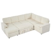 Cassington Home Eviana 6 Seater King Single Modular Sofa Bed &amp; Ottoman Set