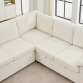Cassington Home Eviana 6 Seater King Single Modular Sofa Bed &amp; Ottoman Set
