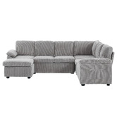 Cassington Home Eviana 6 Seater King Single Modular Sofa Bed &amp; Ottoman Set