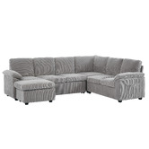 Cassington Home Eviana 6 Seater King Single Modular Sofa Bed &amp; Ottoman Set