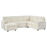Cassington Home Eviana 6 Seater King Single Modular Sofa Bed &amp; Ottoman Set