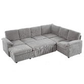 Cassington Home Eviana 6 Seater King Single Modular Sofa Bed &amp; Ottoman Set