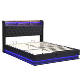 Cassington Home Lawrence Gas Lift Storage Bed with LED