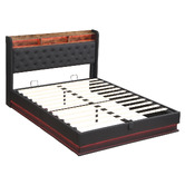 Cassington Home Lawrence Gas Lift Storage Bed with LED