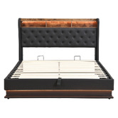 Cassington Home Lawrence Gas Lift Storage Bed with LED