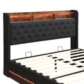 Cassington Home Lawrence Gas Lift Storage Bed with LED